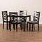 Baxton Studio Lanier Gray Upholstered Espresso Finished Wood 5-Piece Dining Set 153-9406-8026 - alternate 2